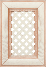 Мебельный фасад «Ника» с диагональной декоративной решеткой из массива бука/ясеня