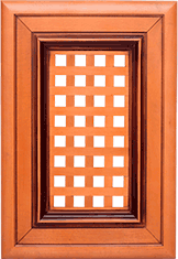 Мебельный фасад «Виктория» с прямой декоративной решеткой из массива бука/ясеня