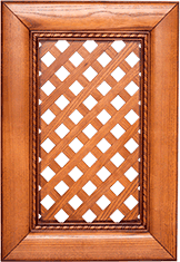 Мебельный фасад «Афродита» с диагональной декоративной решеткой из массива бука/ясеня