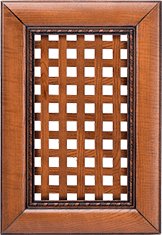 Мебельный фасад «Афродита» с прямой декоративной решеткой из массива бука/ясеня