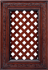 Мебельный фасад «Грация» с диагональной декоративной решеткой из массива бука/ясеня