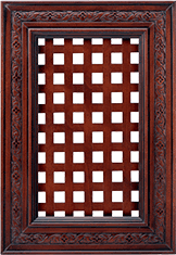Мебельный фасад «Грация» с прямой декоративной решеткой из массива бука/ясеня