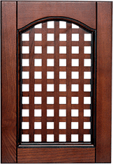 Мебельный фасад «Классика арка» с прямой декоративной решеткой из массива бука/ясеня