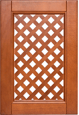 Мебельный фасад «Классика прямая» с диагональной декоративной решеткой из массива бука/ясеня