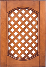 Мебельный фасад «Классика 2 арки» с диагональной декоративной решеткой из массива бука/ясеня