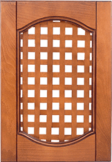 Мебельный фасад «Классика 2 арки» с прямой декоративной решеткой из массива бука/ясеня