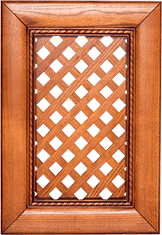 Мебельный фасад «Наяда» с диагональной декоративной решеткой из массива бука/ясеня