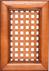 Мебельный фасад «Наяда» с прямой декоративной решеткой из массива бука/ясеня