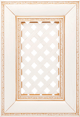 Мебельный фасад «Олимпия» с диагональной декоративной решеткой из массива бука/ясеня