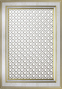 Мебельный фасад с декоративной решеткой «Афина 2» из МДФ в ПВХ плёнке с патиной золото