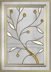 Мебельный фасад под стекло «Афина 2» из МДФ в ПВХ плёнке с патиной золото