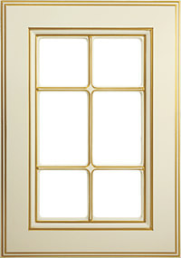 Мебельный фасад решетка «Афина плюс» из МДФ в ПВХ плёнке с патиной золото
