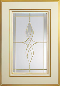 Мебельный фасад под стекло «Афина плюс» из МДФ в ПВХ плёнке с патиной золото