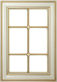 Мебельный фасад решетка «Камея» из МДФ в ПВХ плёнке с патиной золото