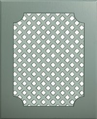 Мебельный фасад с декоративной решеткой «Квадро плюс 2» из МДФ в ПВХ плёнке
